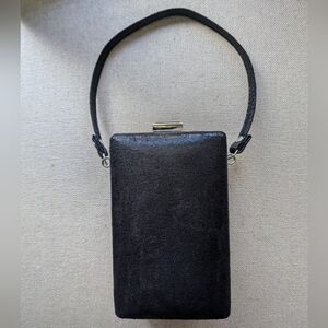 RSVP Hard Black Vertical Evening Clutch